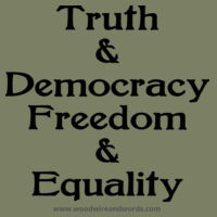 Truth & Democracy, Freedom & Equality - Adult - Dark Text Design