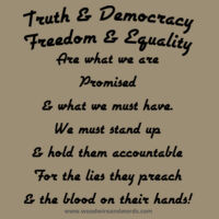 Truth & Democracy Chorus - Adult - Dark Text Design