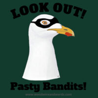 Pasty Bandit Gull 02 - Adult - Look Out! Dark Text Design