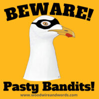 Pasty Bandit Gull 02 - Youth - Beware! Dark Text Design