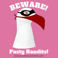 Pasty Bandit Gull 01 - Adult Women's V-Neck - Beware! Light Text Design