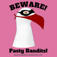 Pasty Bandit Gull 01 - Adult Women's V-Neck - Beware! Dark Text Design