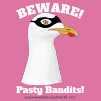 Pasty Bandit Gull 02 - Adult Women's V-Neck - Beware! Light Text Design