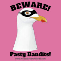 Pasty Bandit Gull 02 - Adult Women's V-Neck - Beware! Dark Text Design