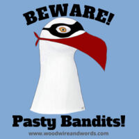 Pasty Bandit Gull 01 - Adult Hoodie - Beware! Dark Text Design