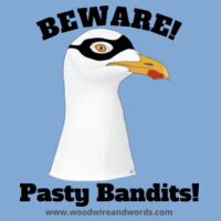 Pasty Bandit Gull 02 - Adult Hoodie - Beware! Dark Text Design