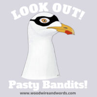 Pasty Bandit Gull 02 - Adult Hoodie - Look Out! Light Text Design
