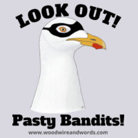Pasty Bandit Gull 02 - Adult Hoodie - Look Out! Dark Text Design