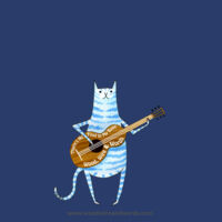 Denim Jacket - Guitar Cat & Bowl!  Design