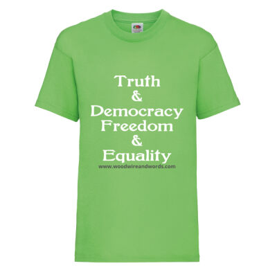 Truth & Democracy, Freedom & Equality - Light Text - Youth T Thumbnail